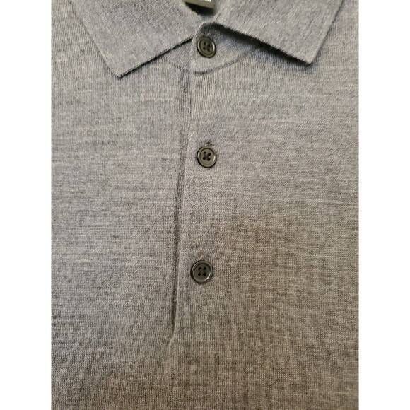 The Men's Store Bloomingdale's Merino Wool Gray Sweater Mens L Large Collared - Picture 6 of 16